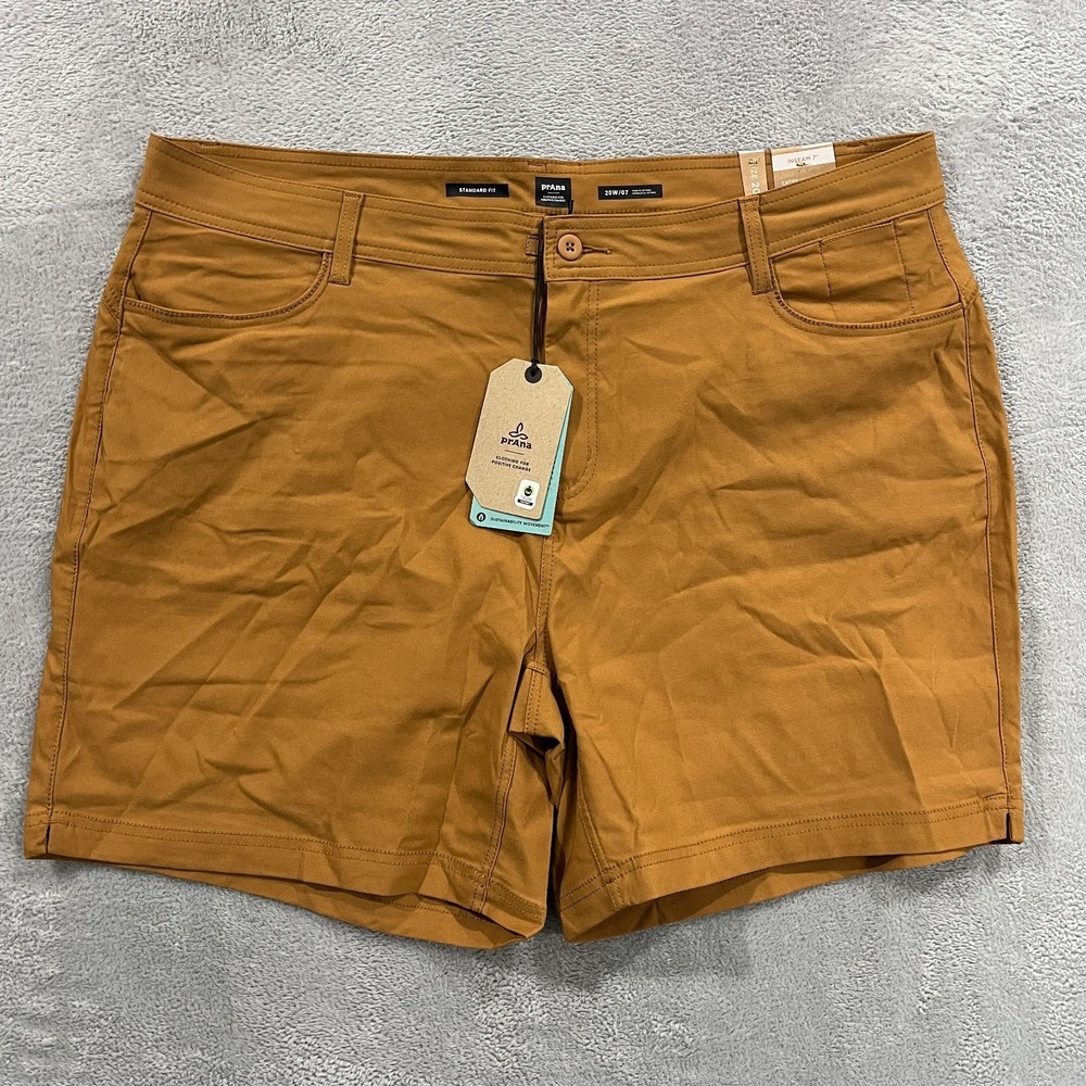 Prana Women Halle Short II Earth Brown 20W 7 Inseam Hiking Trails Hybrid Stretch